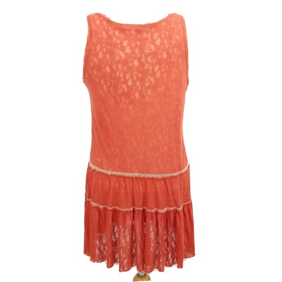 Hem & Thread Lace Net dress Sleeveless Boho Summer Tangerine - Picture 5 of 10